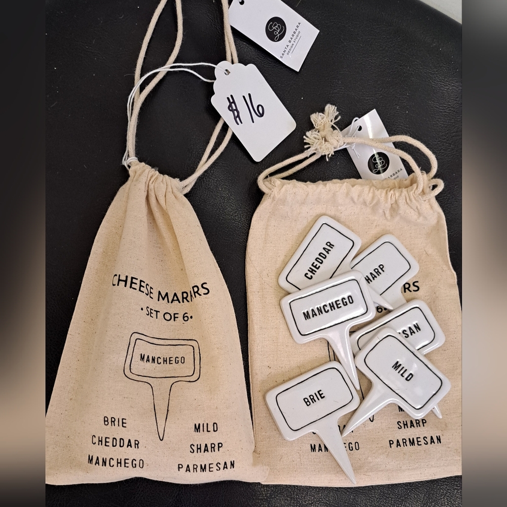 Ceramic cheese markers set of 6